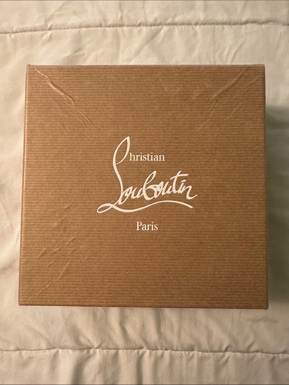 Christian Louboutin Brown Cardboard Box with White Logo 8x8x3